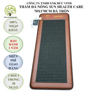 Thảm đá nóng Hàn Quốc Sun Health Care kích thước 70x170 đá tròn đen