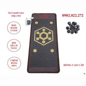Thảm đá nóng Hàn Quốc cao cấp Sun Health Care kích thước 80x190 đá lục giác + sóng