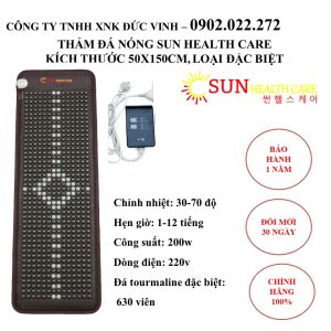 Thảm đá nóng Hàn Quốc Sun Health Care kích thước 50x150 đá tròn nâu đặc biệt (Mẫu mới)