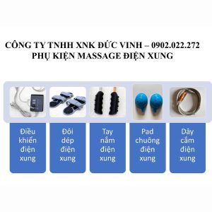 BỘ PHỤ KIỆN MASSAGE ĐIỆN XUNG KÈM THẢM ĐÁ NÓNG